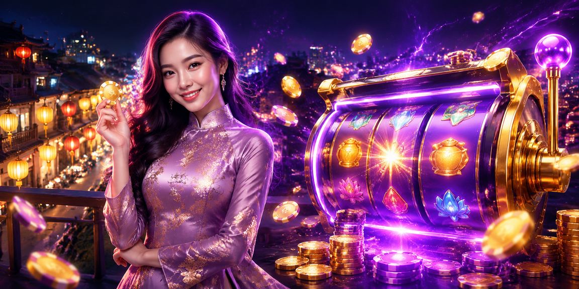 Trò chơi slot machine tại Hà Nội với hình ảnh áo dài Việt Nam đặc trưng